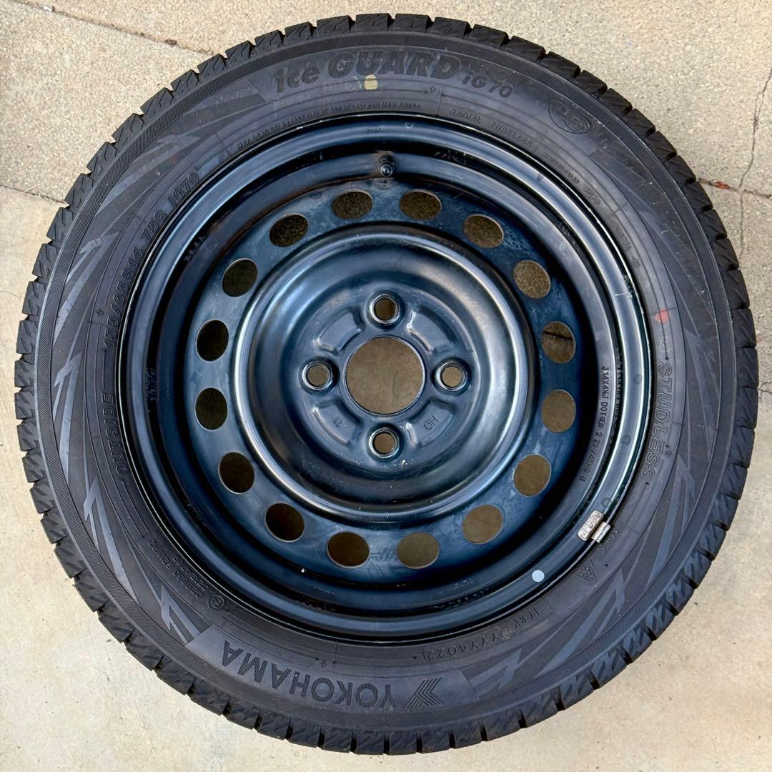 22年製 155/65R14 ヨコハマ アイスガード IG70スタッドレスタイヤ