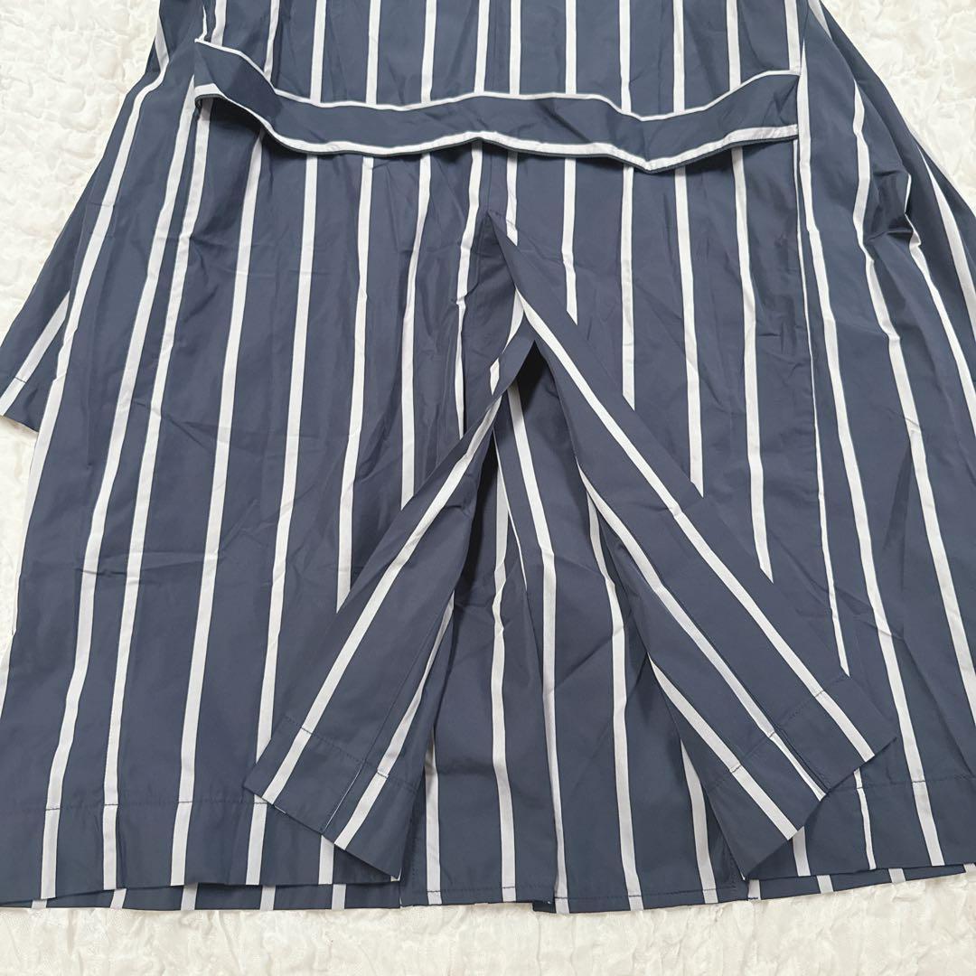 新品⭐︎グランマママドーター　ストライプチェスターコート　ネイビー　レインコート