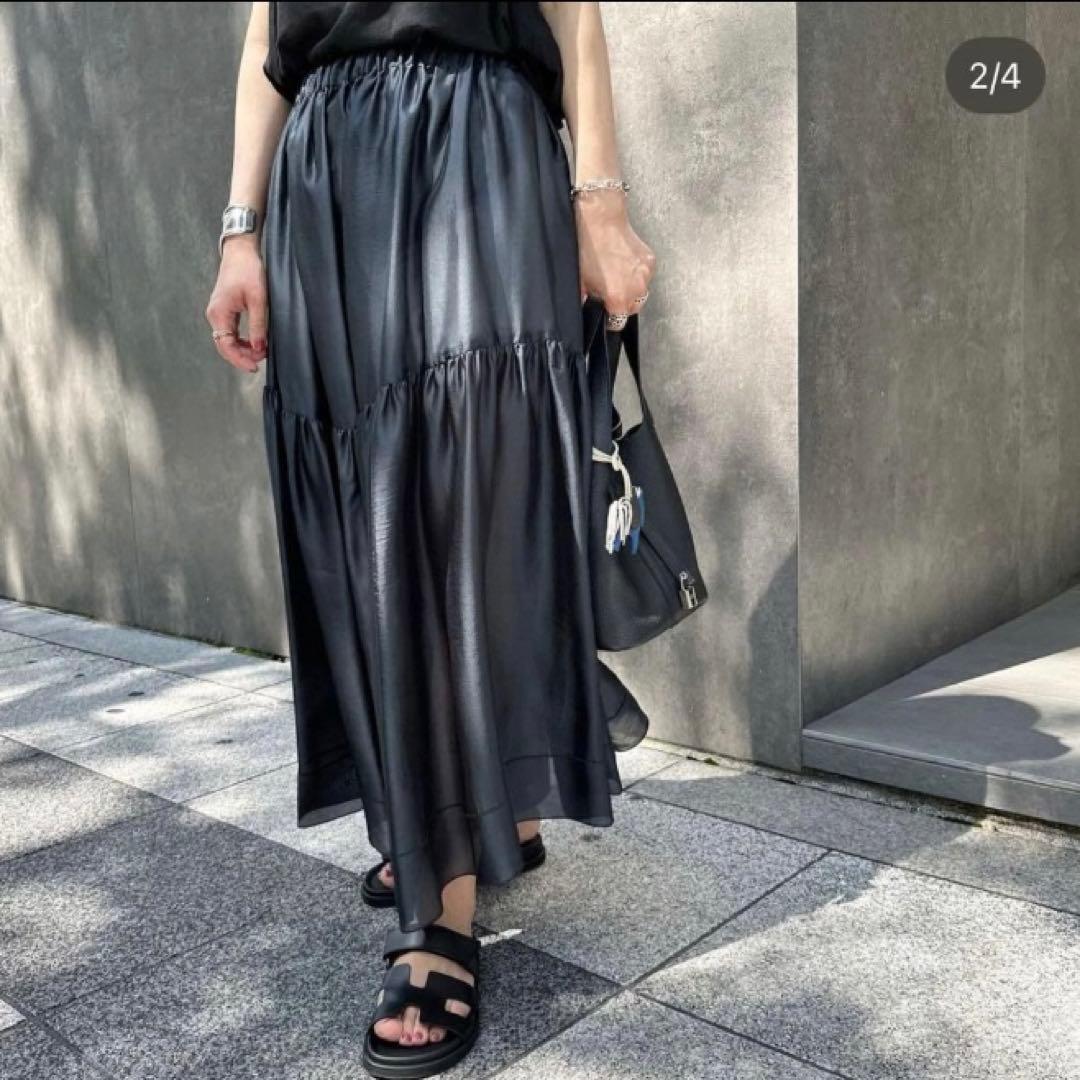 【極美品】✨BLAMINK ブラミンク　シルクギャザーロングスカート　24SS