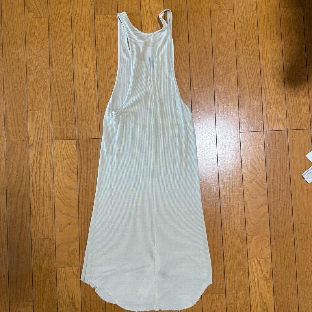 22FW Rick Owens BASIC RIB TANK PEARL シルク