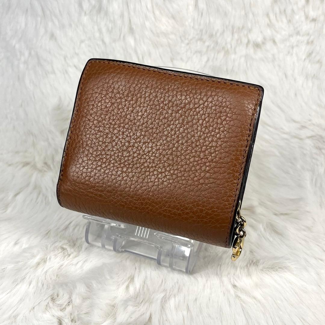 【極美品】COACH ブラウンレザー二つ折り財布