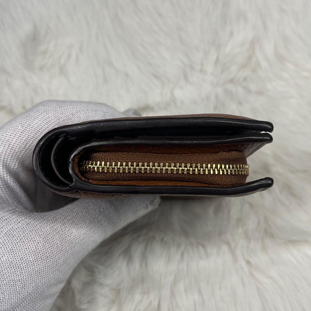 【極美品】COACH ブラウンレザー二つ折り財布