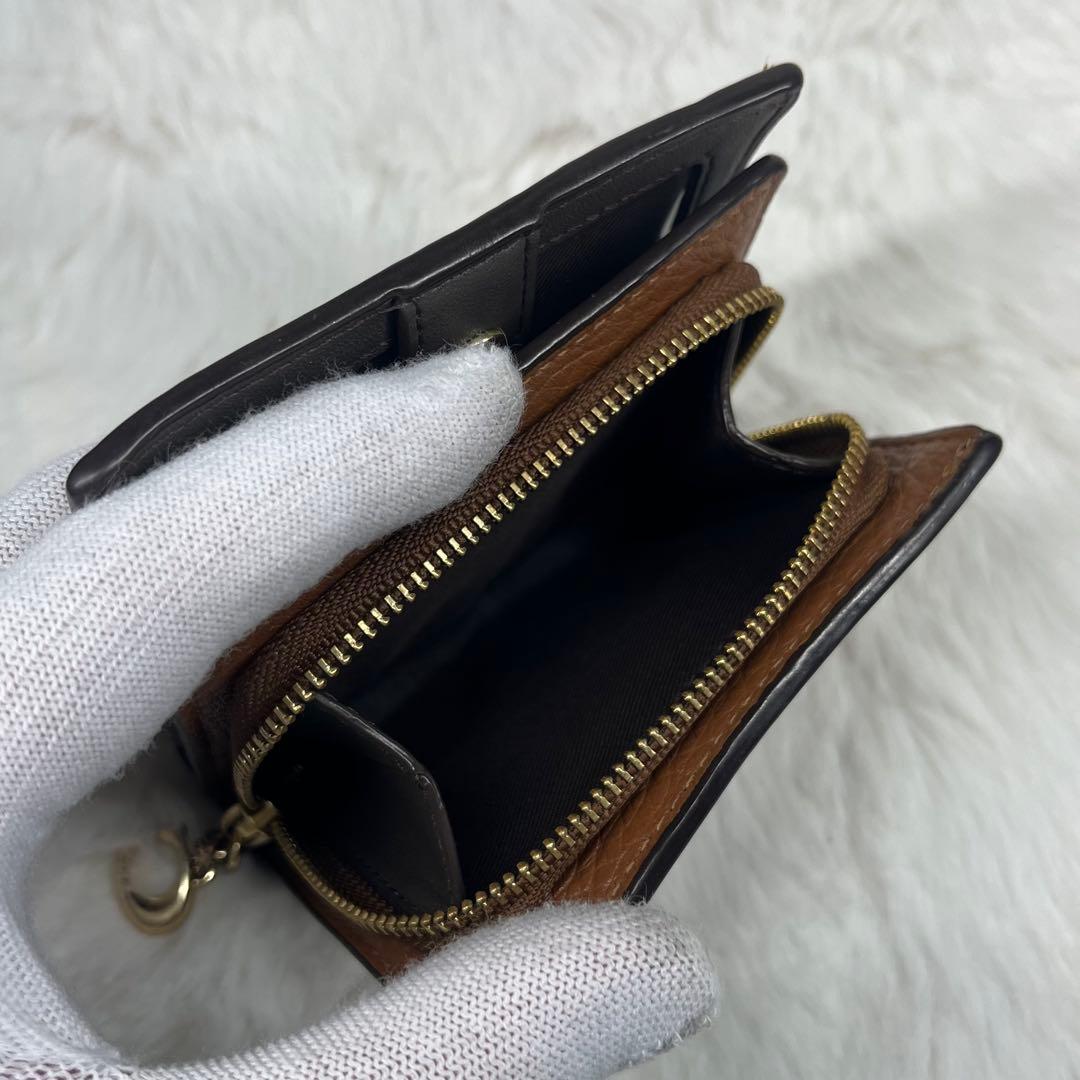【極美品】COACH ブラウンレザー二つ折り財布