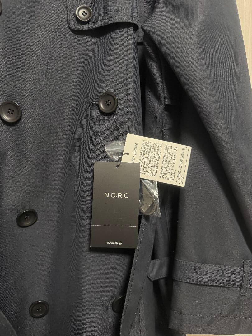 【新品タグ付】NORC ロングトレンチコート ネイビー