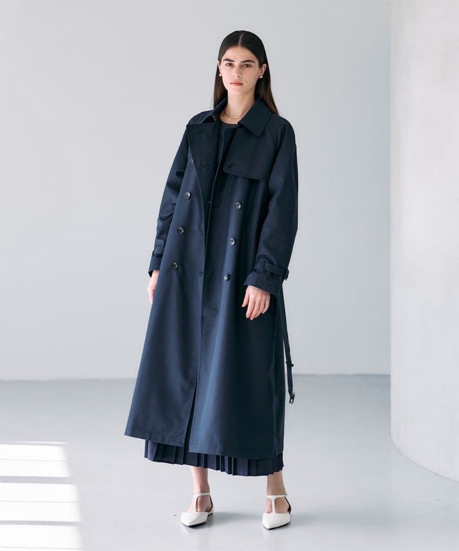 【新品タグ付】NORC ロングトレンチコート ネイビー