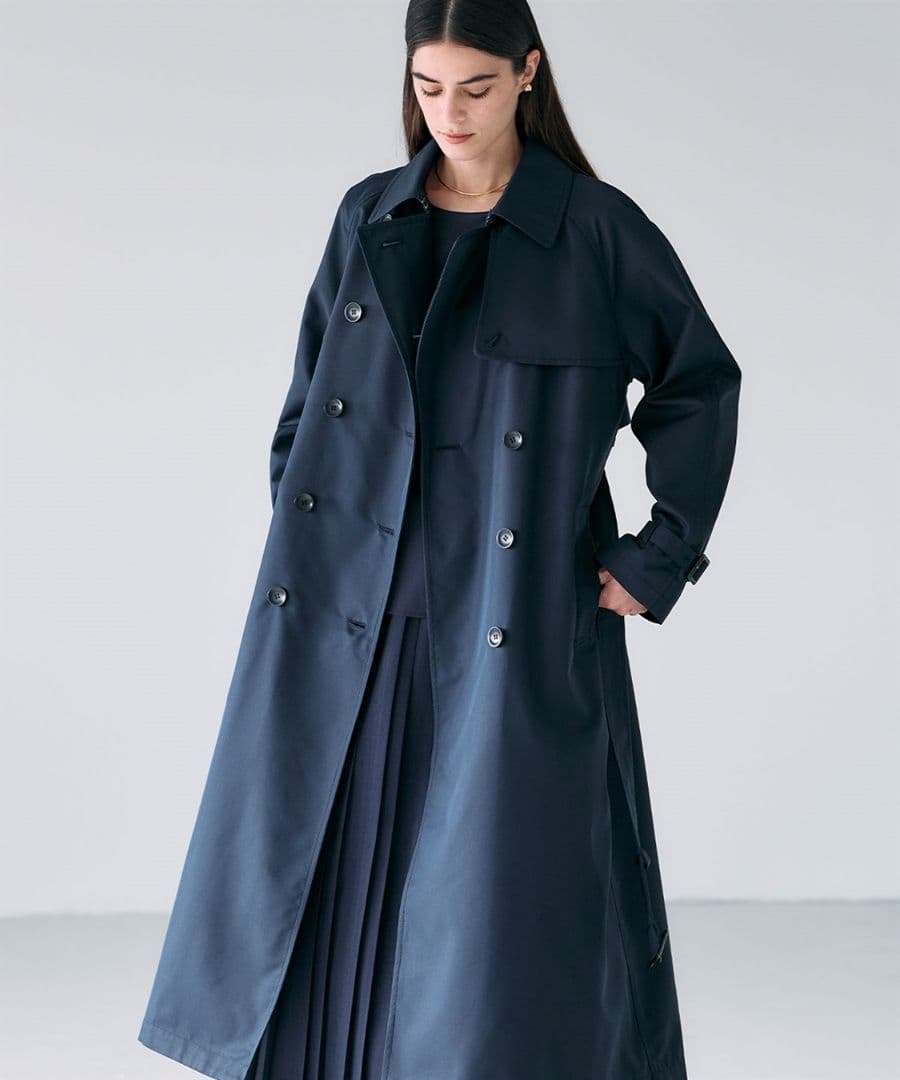 【新品タグ付】NORC ロングトレンチコート ネイビー
