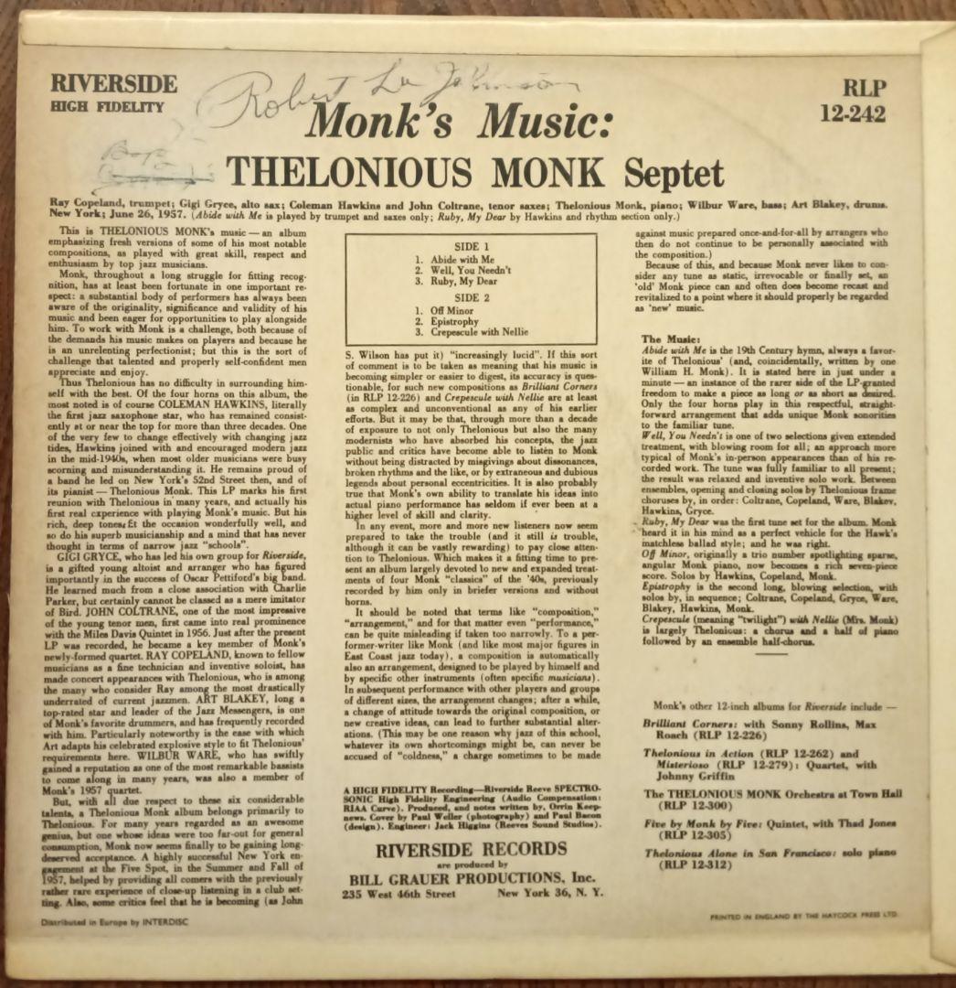 Thelonious Monk/Monk's music/英Org.
