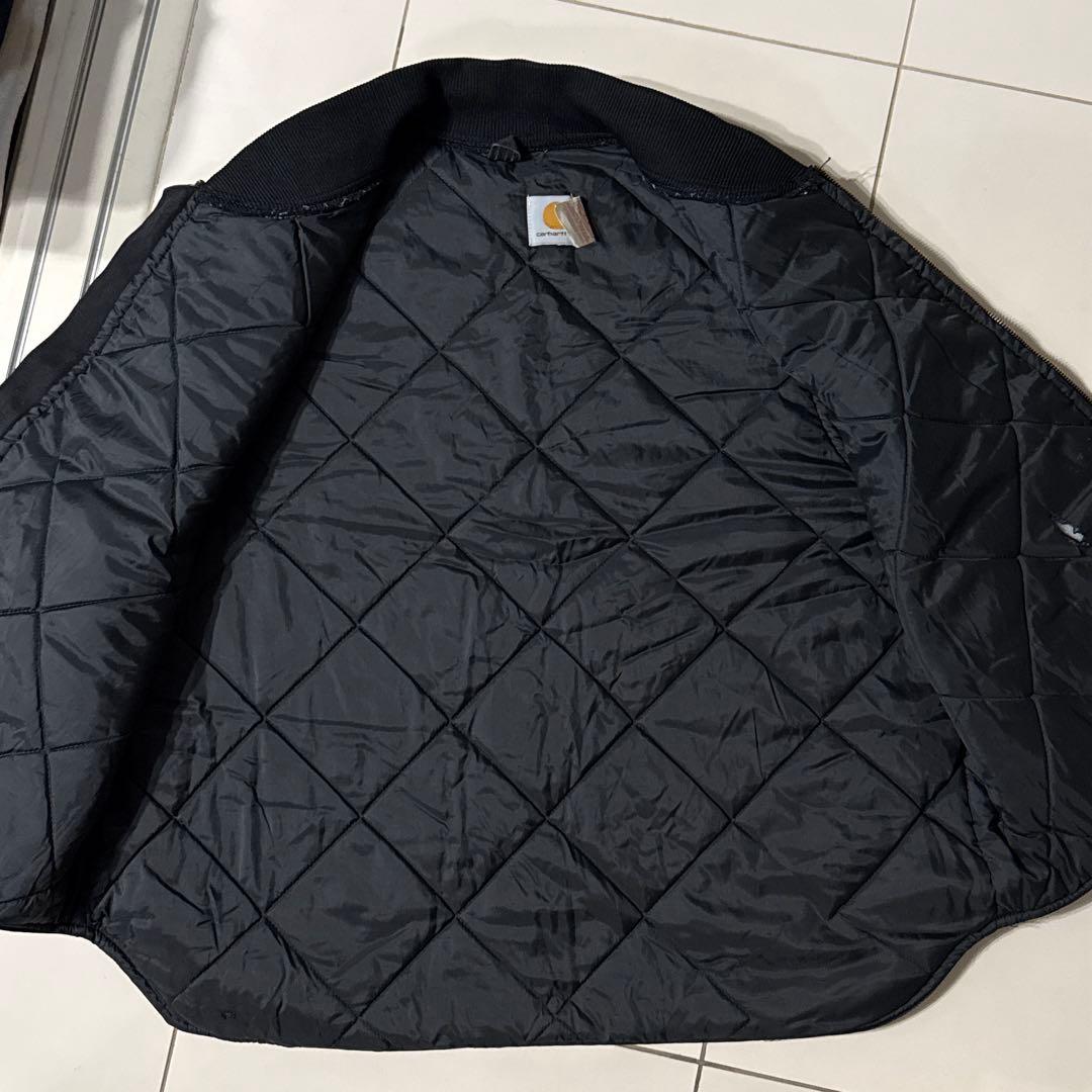 2XL 90s Carhartt ダックベスト 腰ゴム VQ185 ブラック