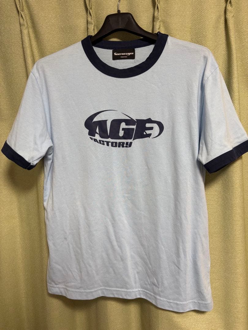 Age Factory リンガーTシャツ light blue L