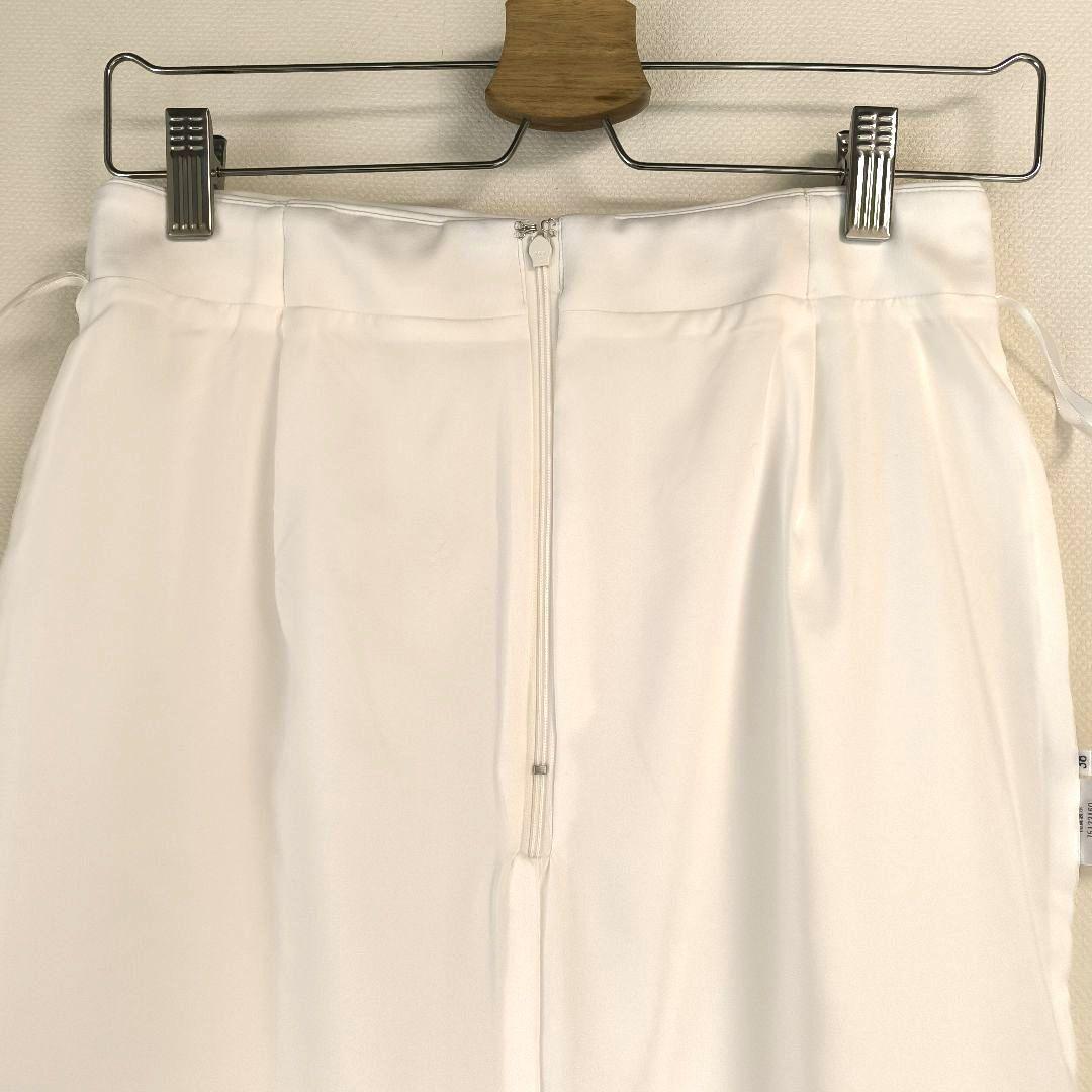 【極美品】カデュネ タイト ロング スカート 白 M 裏地付き Iライン 綺麗め