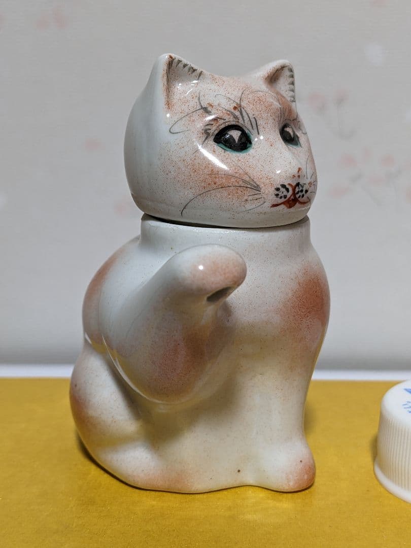 ♦中国 古玩 招き猫 自在 猫形 水注 急須 茶道具 置物飾り 骨董品 古美術品