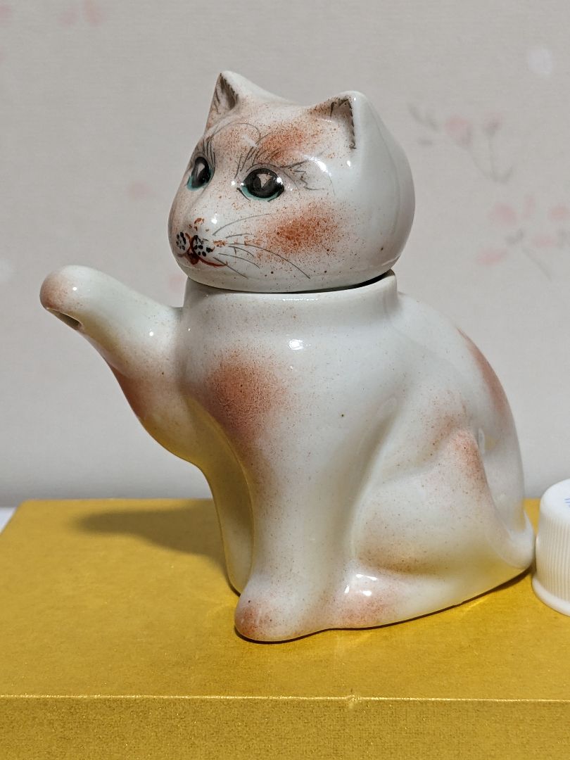♦中国 古玩 招き猫 自在 猫形 水注 急須 茶道具 置物飾り 骨董品 古美術品