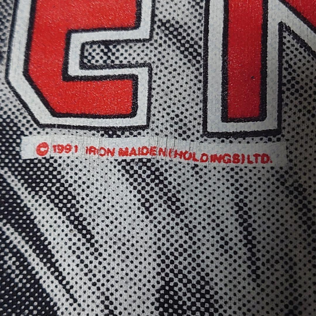 91年　アイアンメイデン　総柄 　オーバープリントTシャツ 　　XL　90s