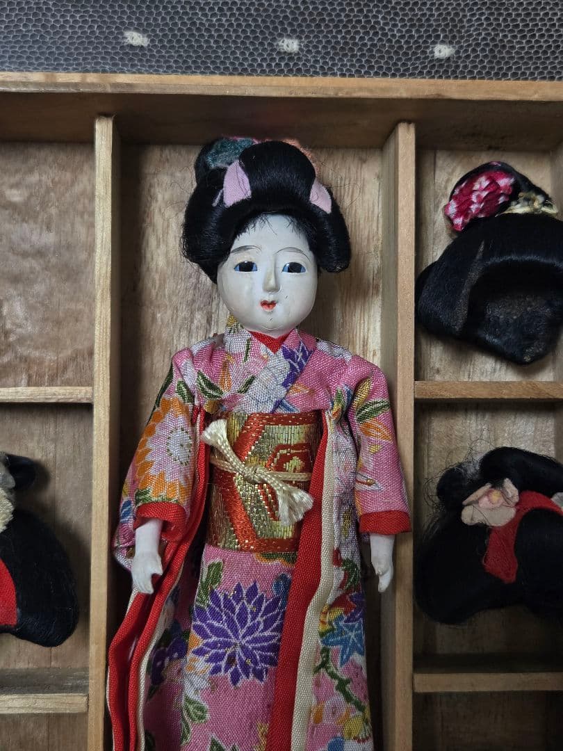 Japanese Doll with 6 Wigs　 日本人形里帰り レア　希少