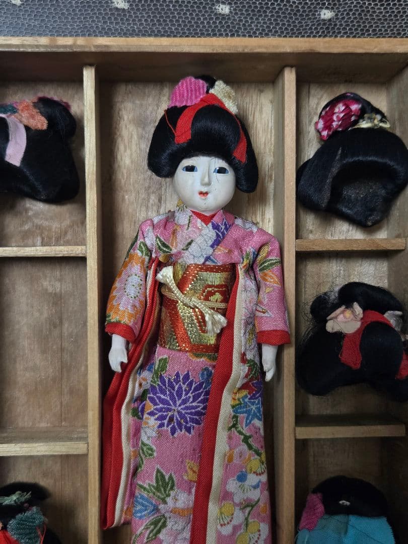 Japanese Doll with 6 Wigs　 日本人形里帰り レア　希少