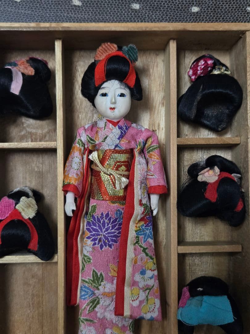 Japanese Doll with 6 Wigs　 日本人形里帰り レア　希少