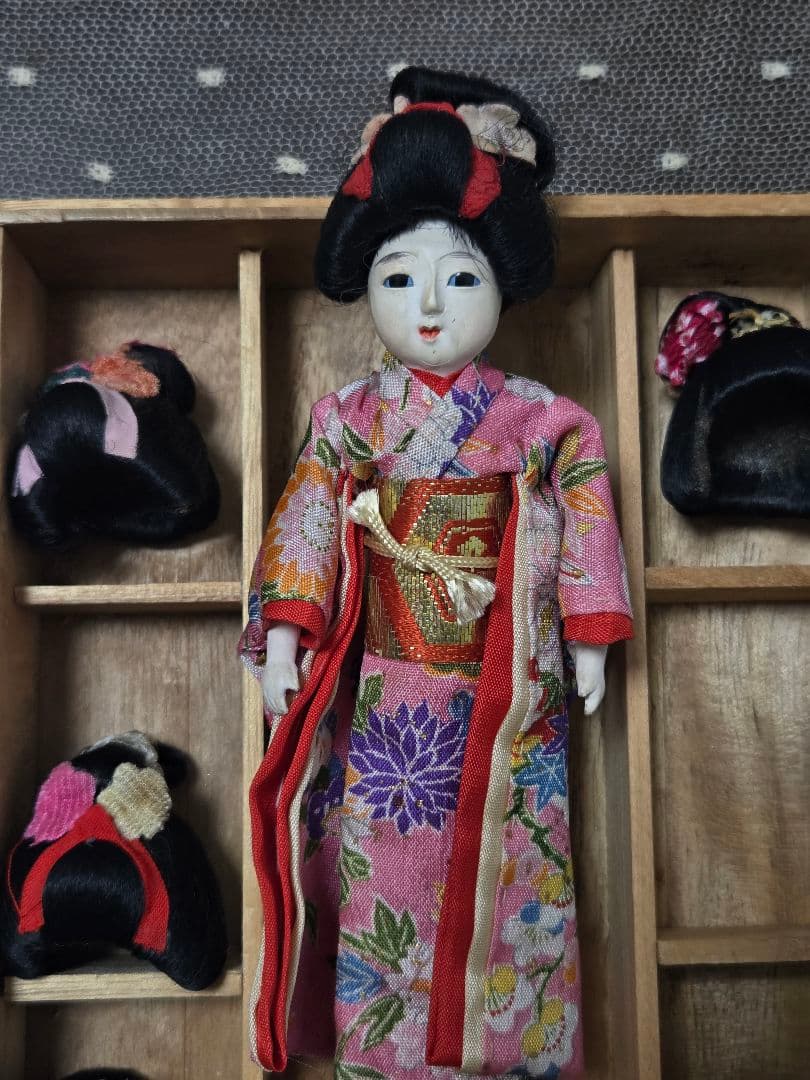 Japanese Doll with 6 Wigs　 日本人形里帰り レア　希少