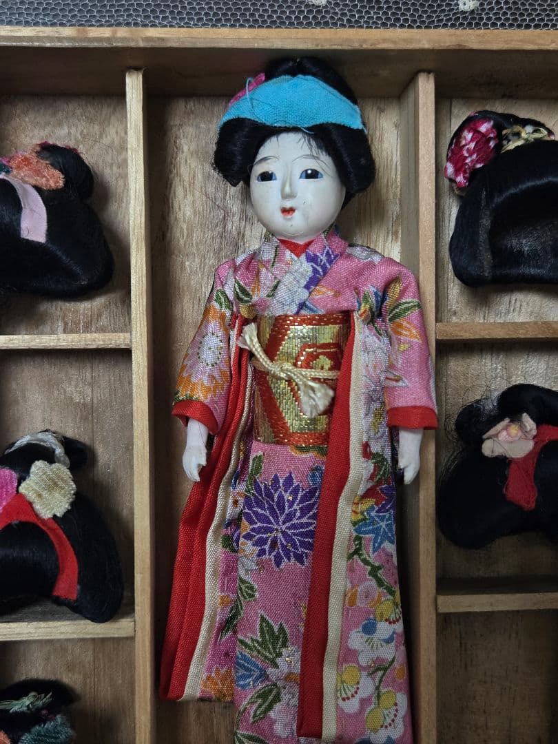 Japanese Doll with 6 Wigs　 日本人形里帰り レア　希少