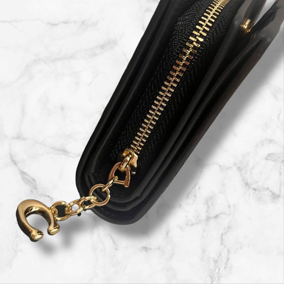 新品✨ COACH コーチ 二つ折り財布 ブラック 黒 コンパクトウォレット