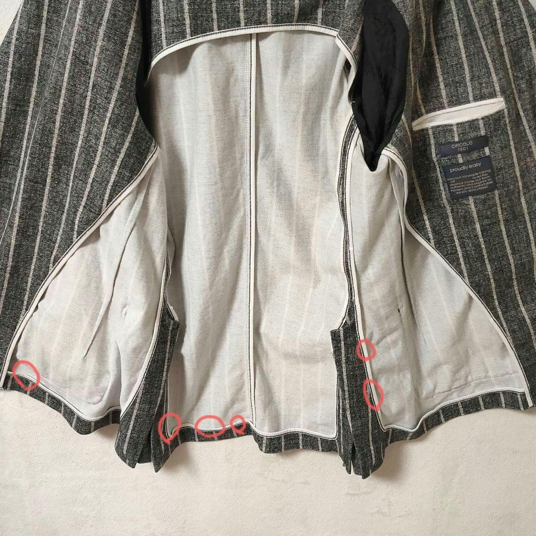 チルコロ1901 ジャージージャケット 52 XL LL グレー ストライプ