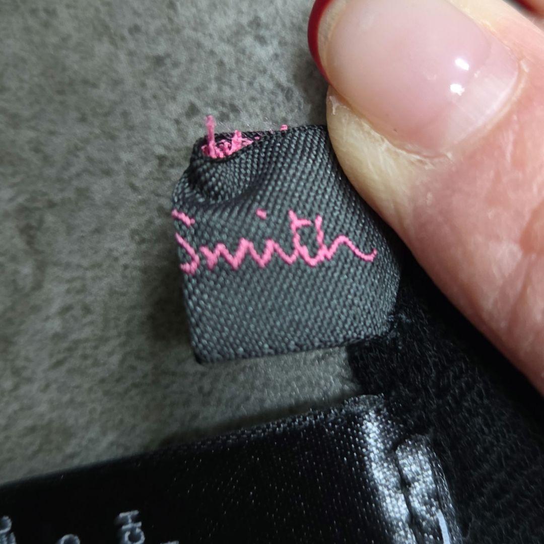 Paul Smithポールスミス ストール ブラック 花柄刺繍 フリンジ ウール
