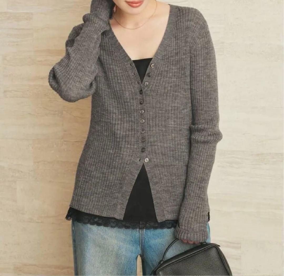 【Plage】RIB BUTTON カーディガン