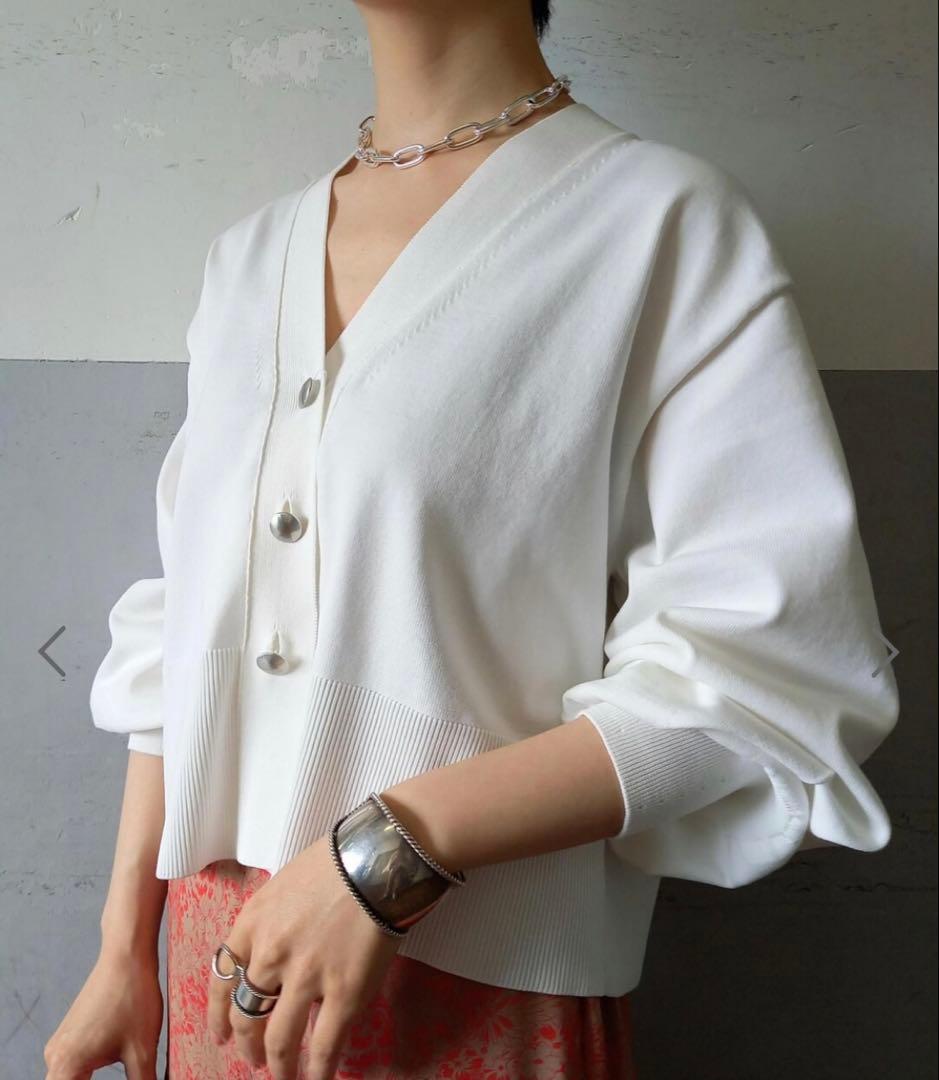 美品✨アダムロペ　ワイドスリーブカーディガン　ホワイト