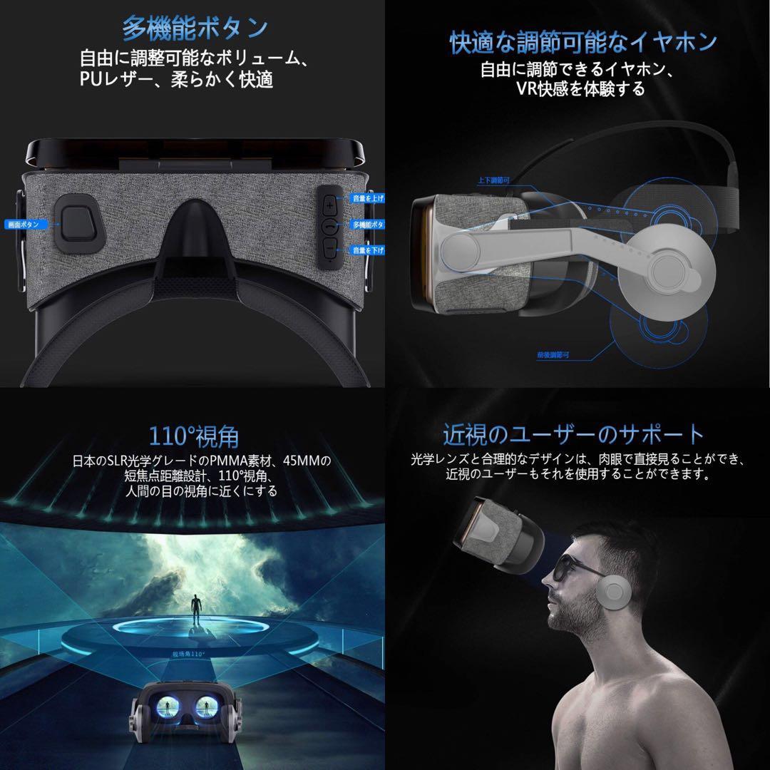 【新品】VRゴーグル イヤホン一体型 ヘッドセット 3D 映画 ゲーム
