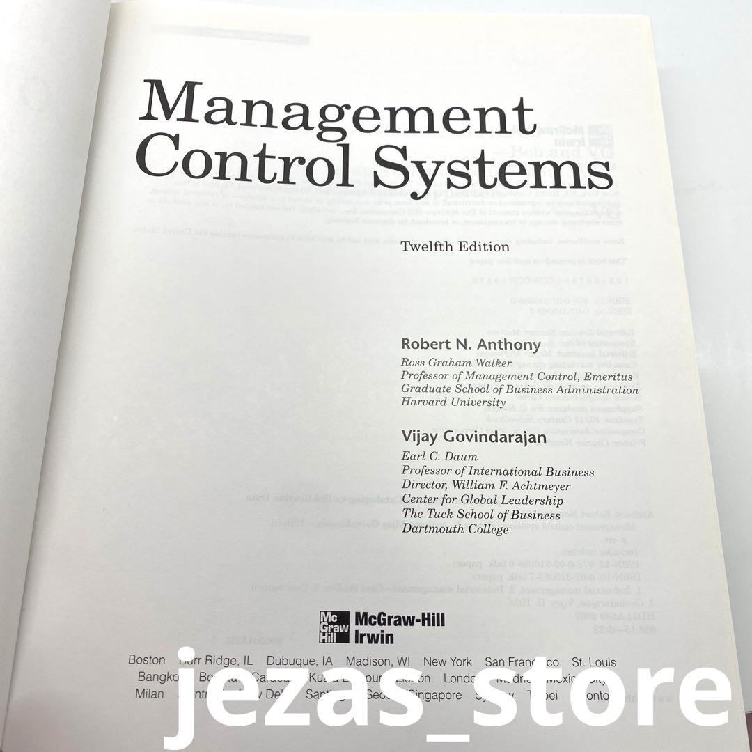 洋書 MANAGEMENT Control Systems