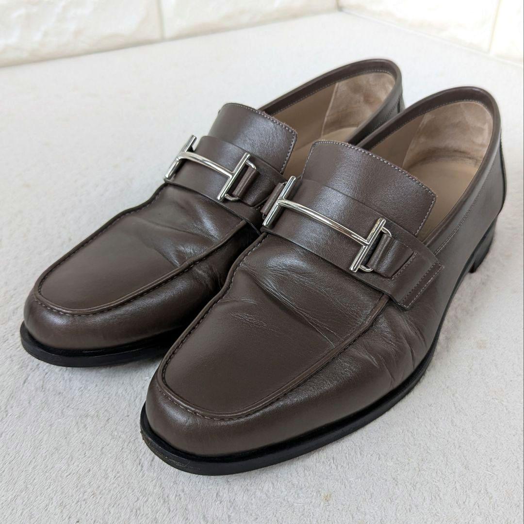 エルメス ローファー モカシン ブラウン サイズ40 箱、保存袋付き 25.5