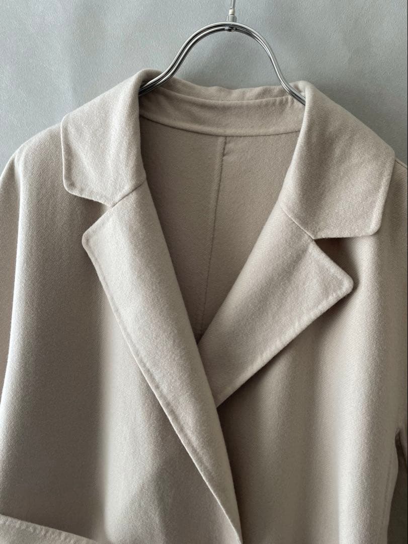 アルアバイル　21AW 5.9万　薄手　ウールロングコート　サイズ2 薄ベージュ
