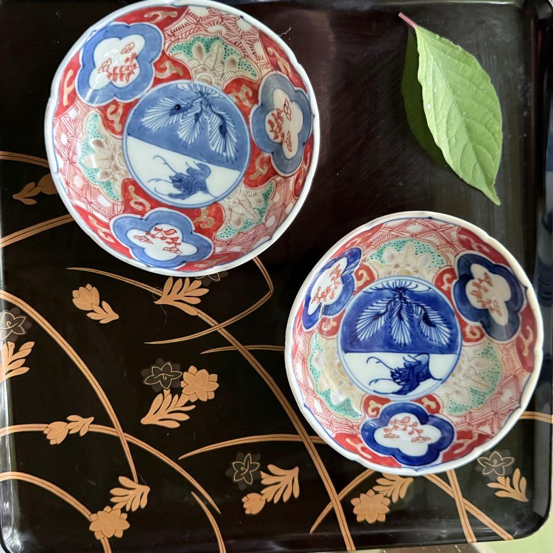 2243様感謝‼️旧家蔵出明治35年古伊万里上手錦手白鷺❌若松5客角福所有者佐藤氏