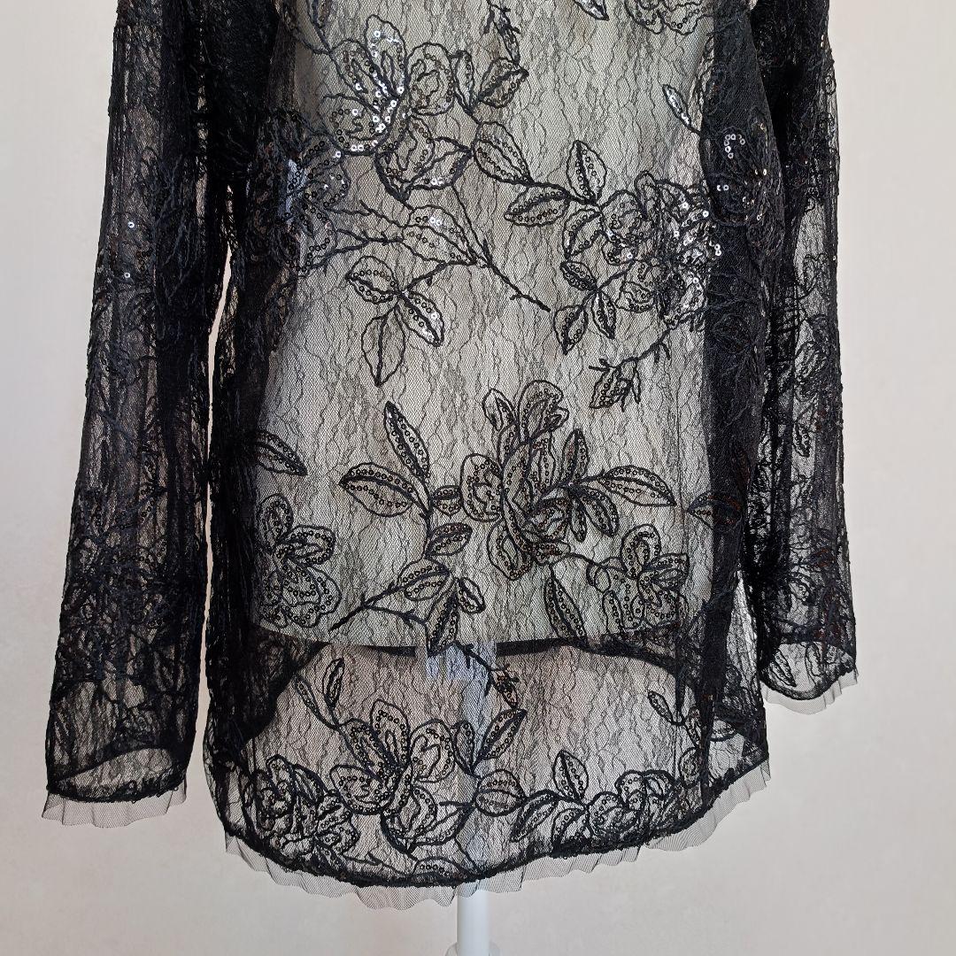 【極美品】HARE flowerレースジャケット スパンコール ブラック