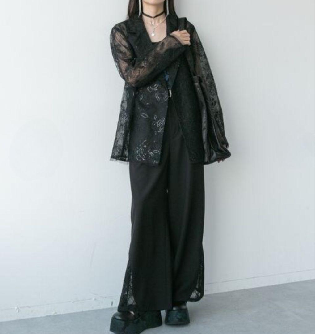 【極美品】HARE flowerレースジャケット スパンコール ブラック