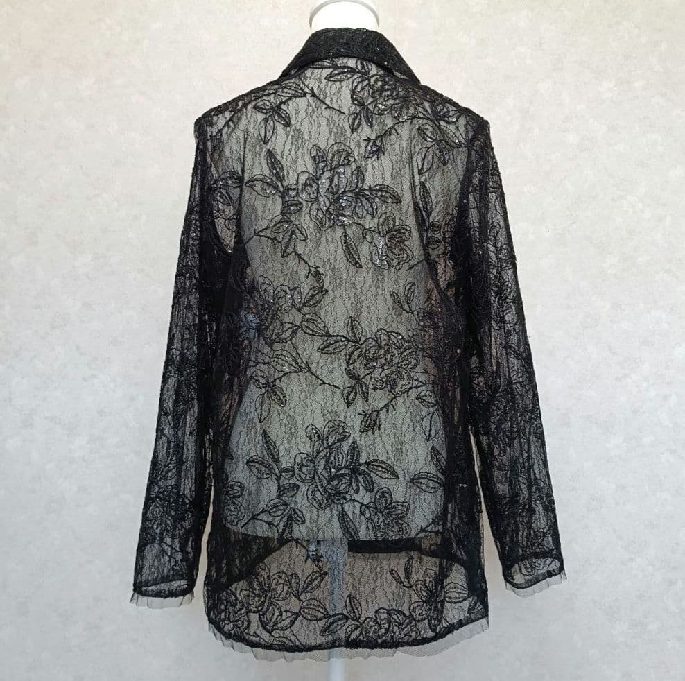 【極美品】HARE flowerレースジャケット スパンコール ブラック