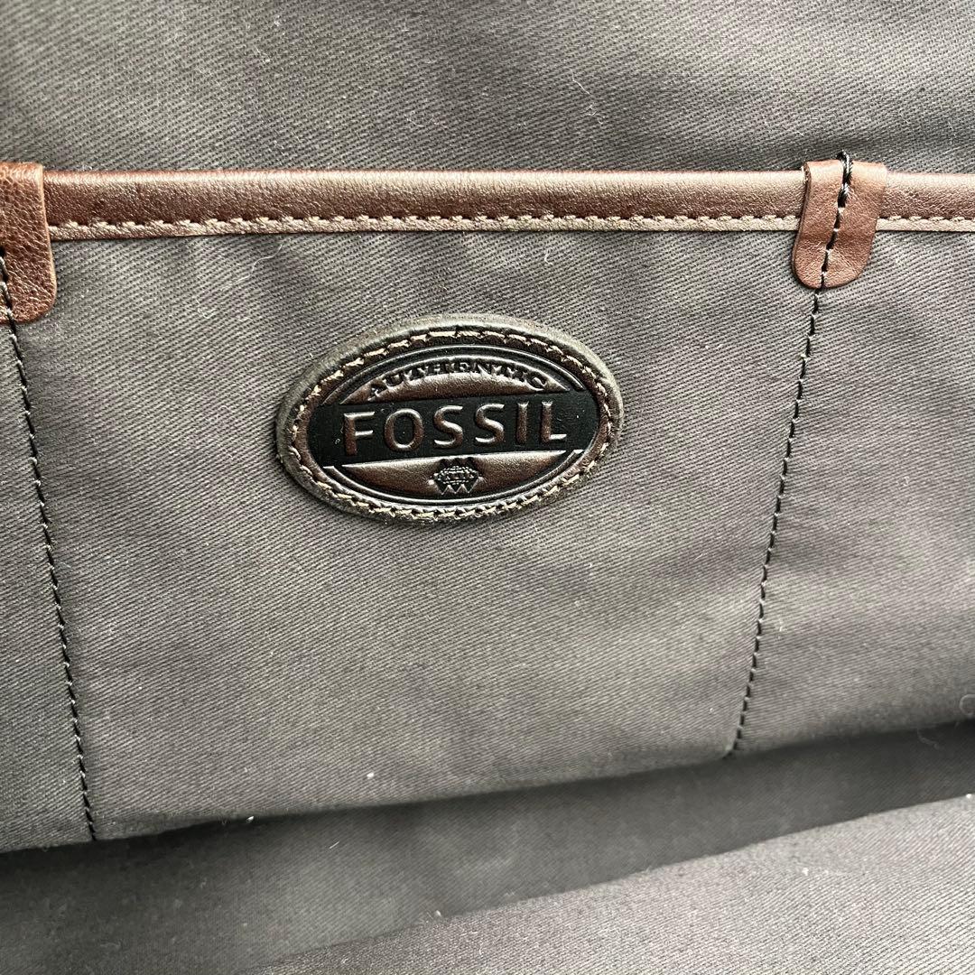 FOSSIL フォッシル ボストンバッグ 2way ブラウン レザー 保存袋付