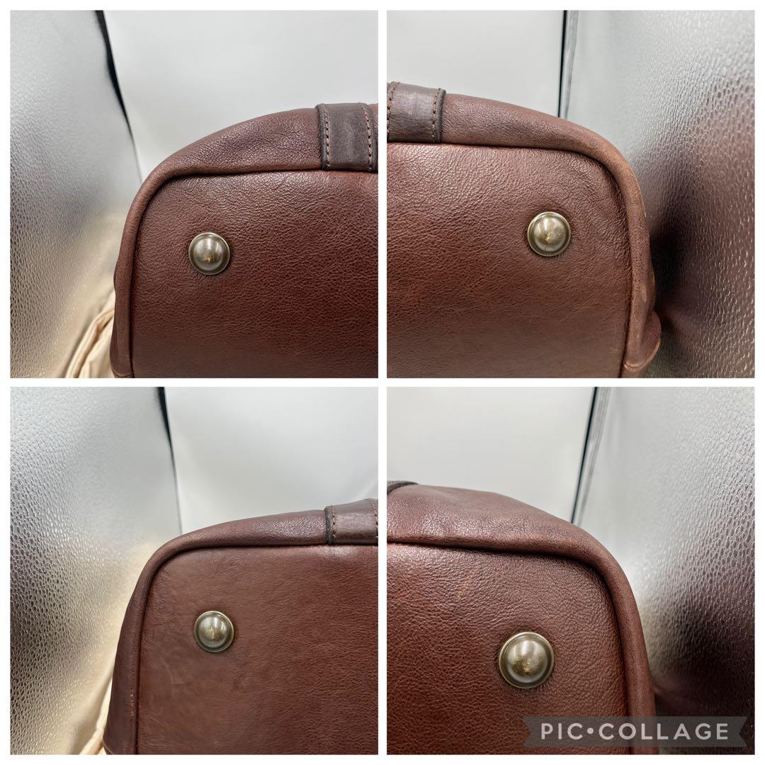 FOSSIL フォッシル ボストンバッグ 2way ブラウン レザー 保存袋付
