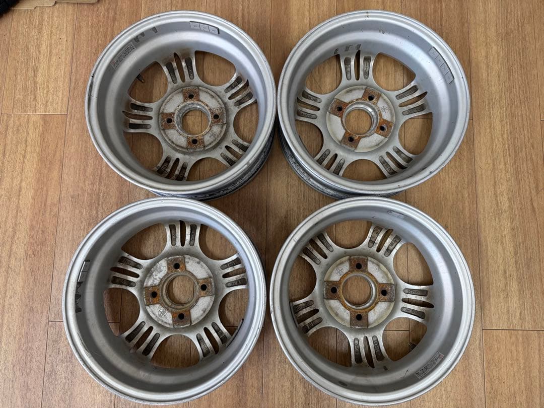 軽自動車アルミホイール13インチ 13×4 4穴 中古4本 センターキャップなし