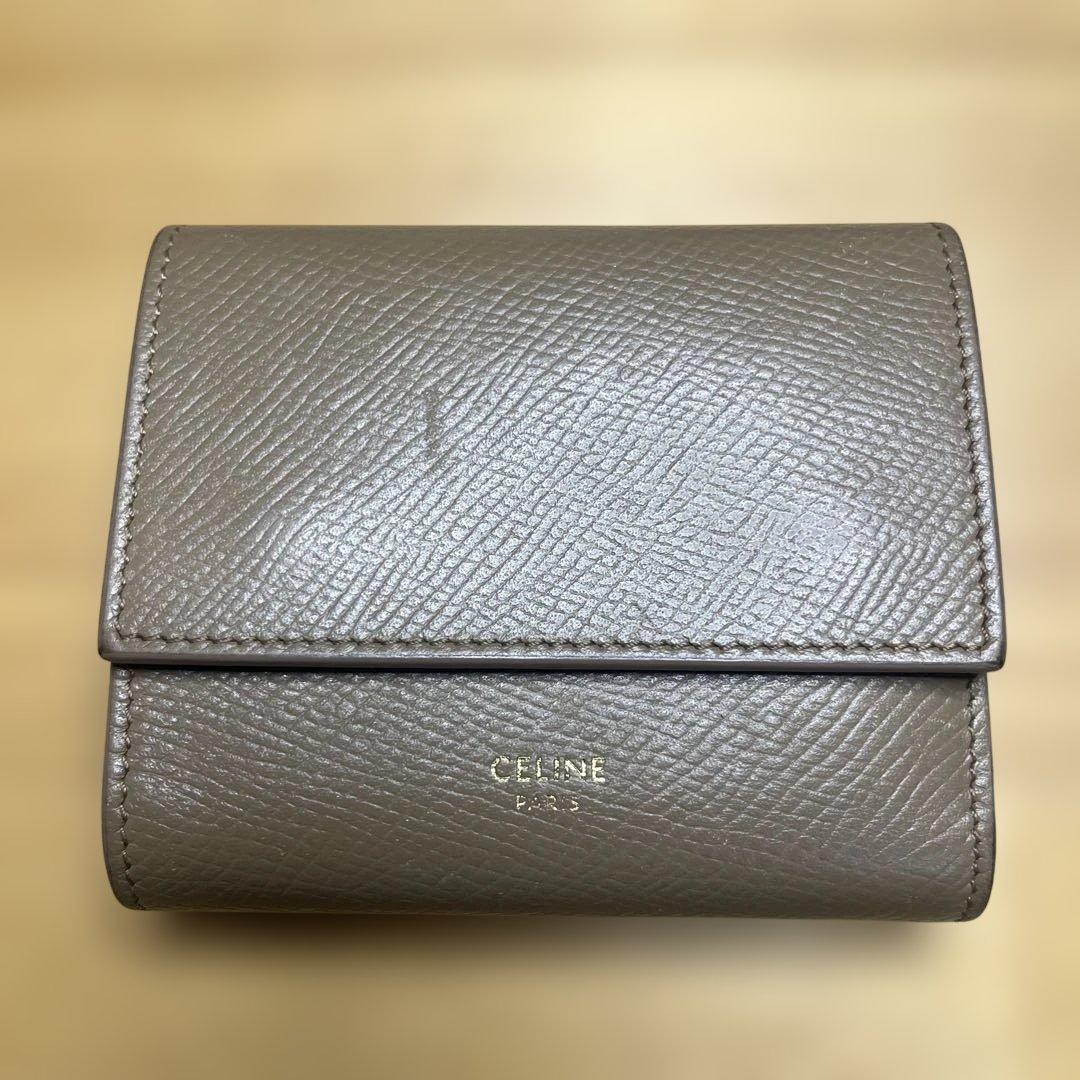 な*様 CELINE 財布 三つ折り キャメル 袋 トリフォールド ウォレット
