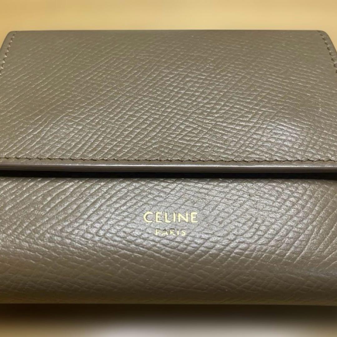 な*様 CELINE 財布 三つ折り キャメル 袋 トリフォールド ウォレット