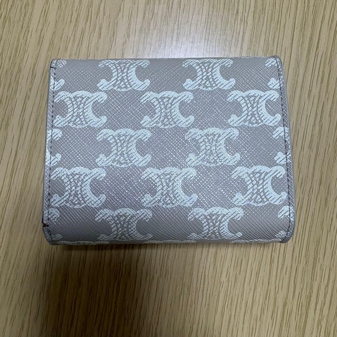 CELINE セリーヌ 3つ折り財布 トリオンフ ベージュ 箱有