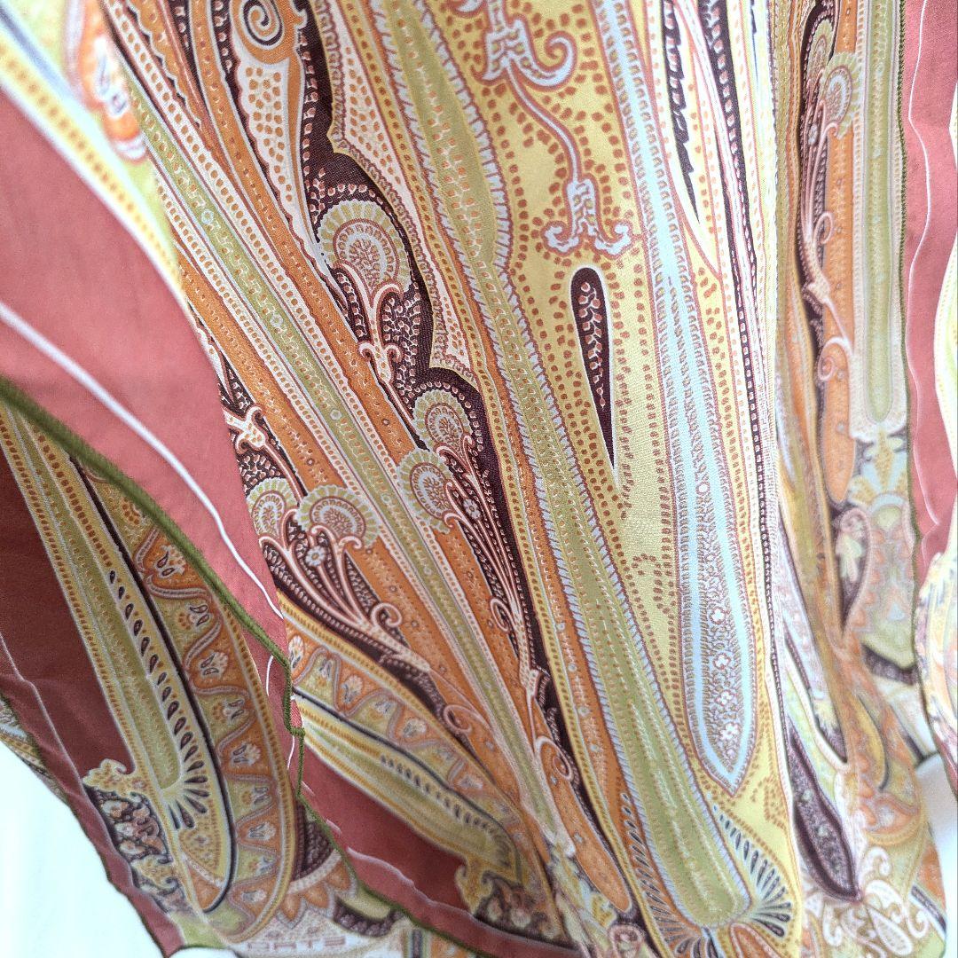 ETRO エトロ　イタリア製　シルク100% ストール スカーフ ペイズリー柄