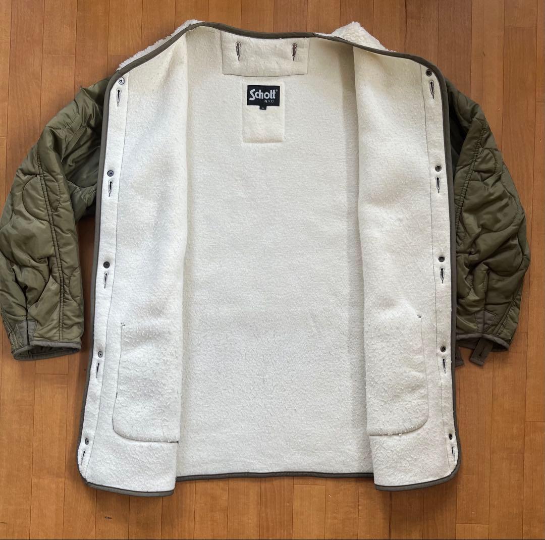 Schott　3way M-51モッズコート　ライナー取り外し可能　L　ベージュ