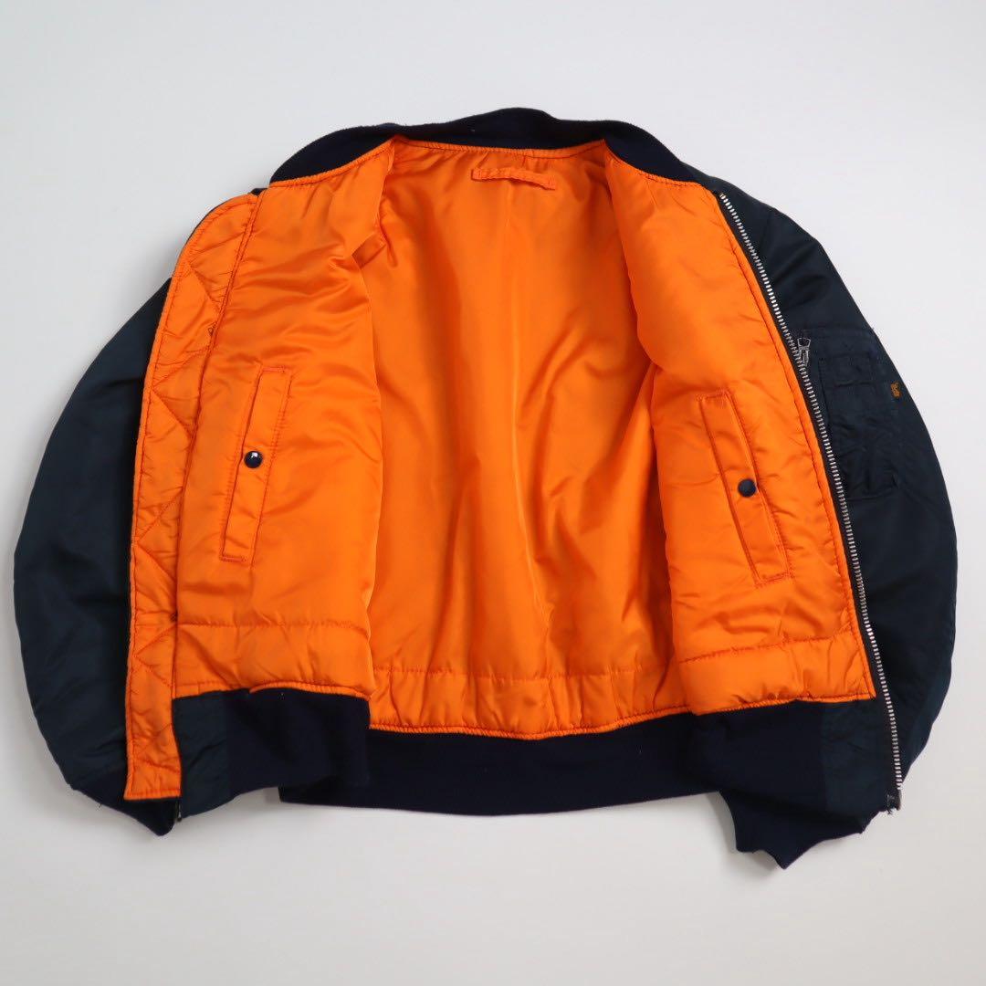 90s USA製 alpha industries MA-1 短丈 ネイビー