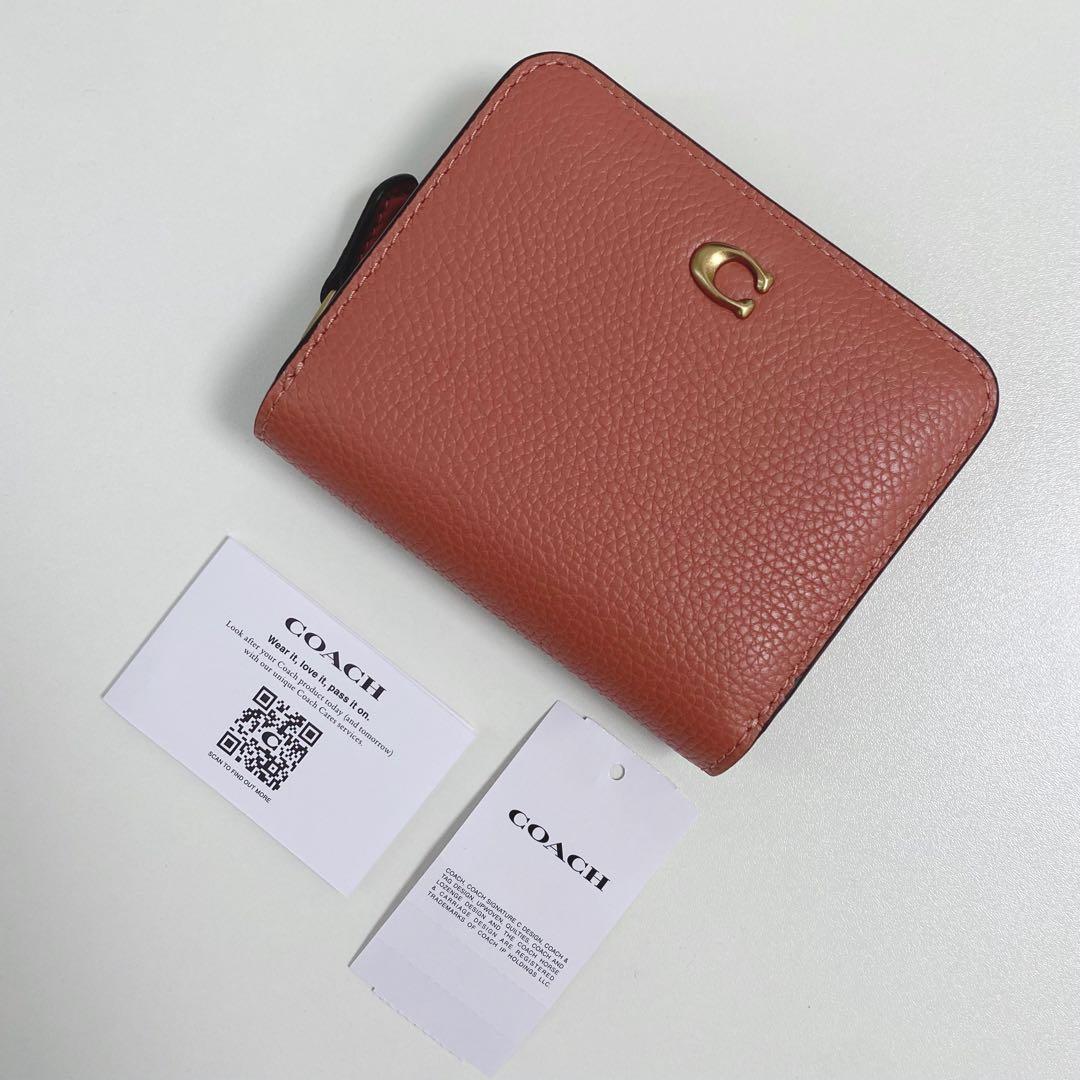 【新品！】COACHコーチ★二つ折り財布★ビルフォールドウォレット★ダークピーチ