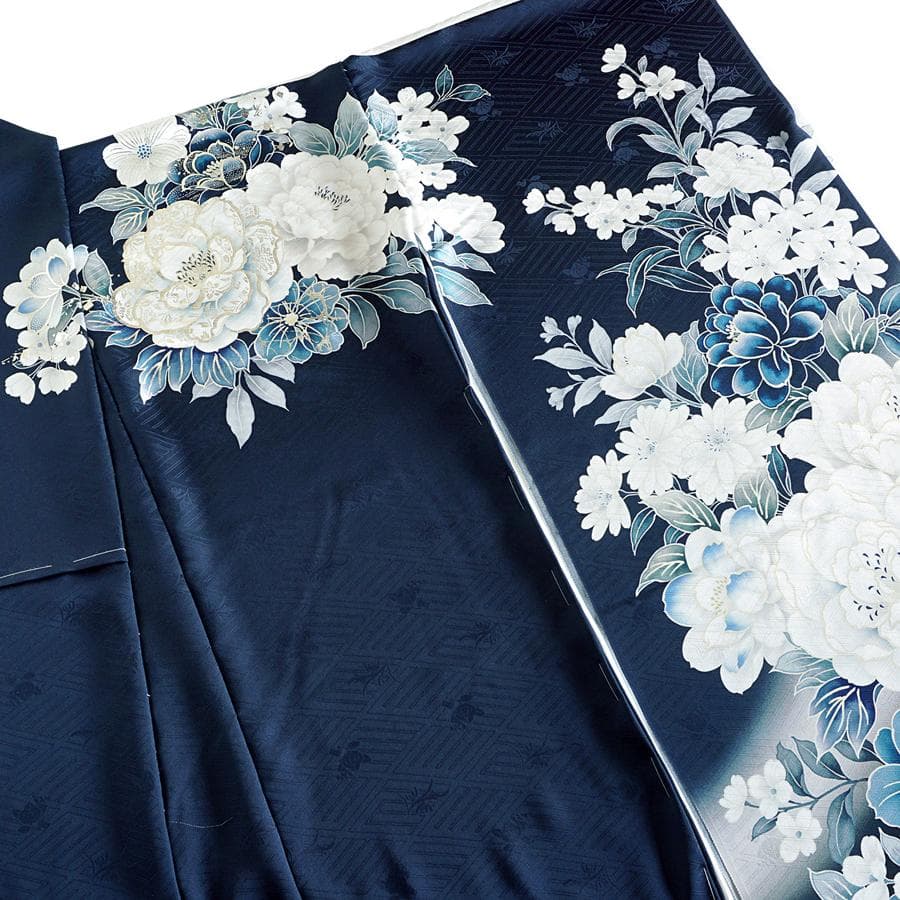 専用　ご予約　振袖フルセット　オーダー仕立て　紺色　ネイビー　刺繍　金彩加工