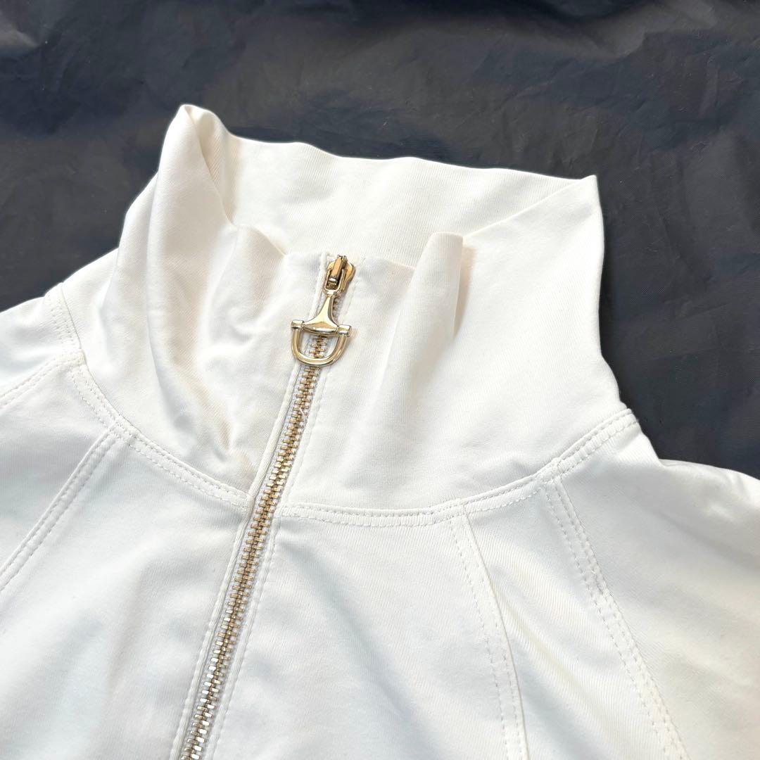 GUCCI グッチ ジップアップ カーディガン 白 GGロゴ ホースビット