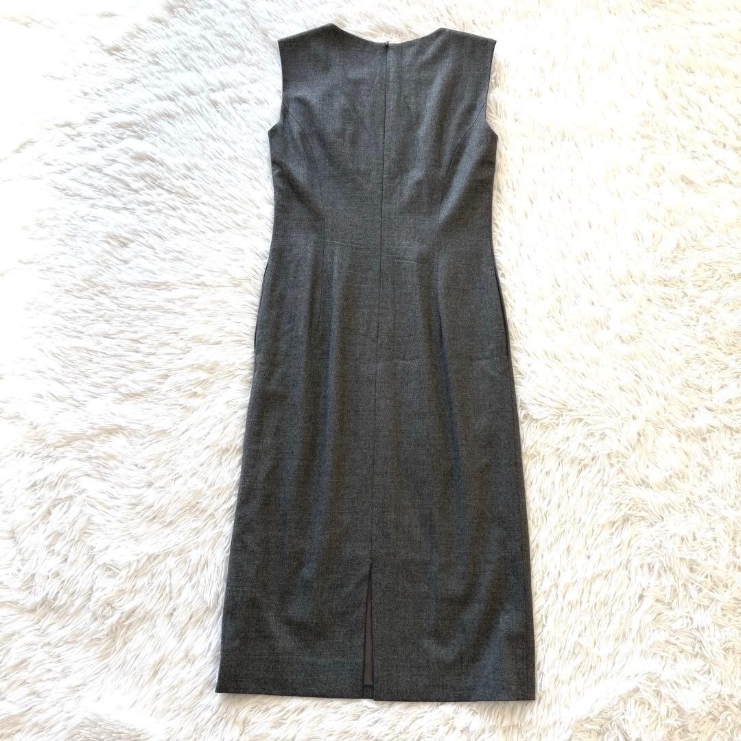 美品✨フォクシー ウール ロングワンピース グレー 38 M 卒園 入学
