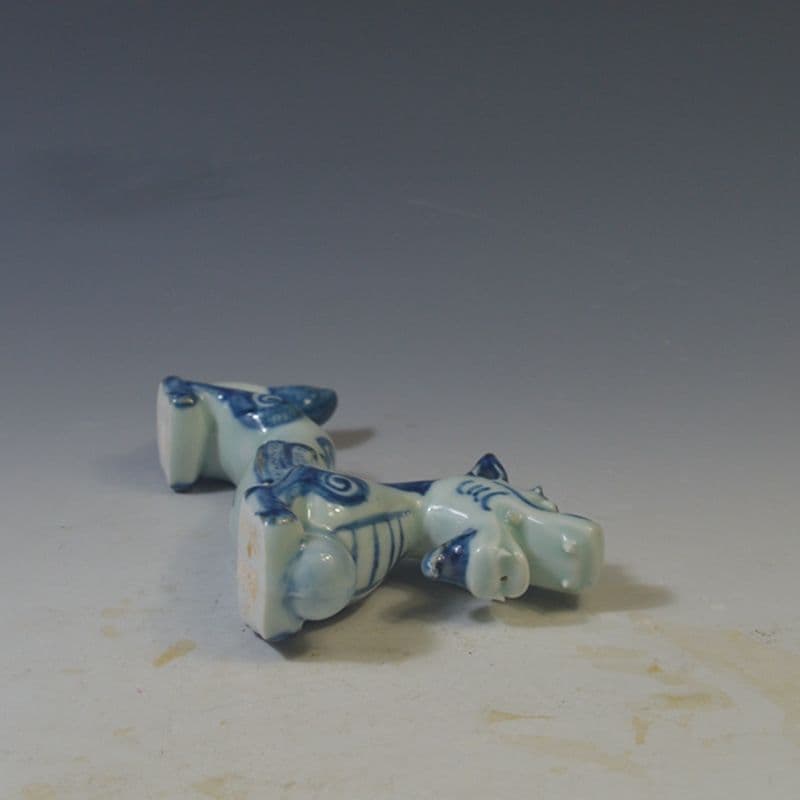 景徳鎮 陶磁器 青花龍王筆架 書道具 文房具 現代工芸品 美術品 置物