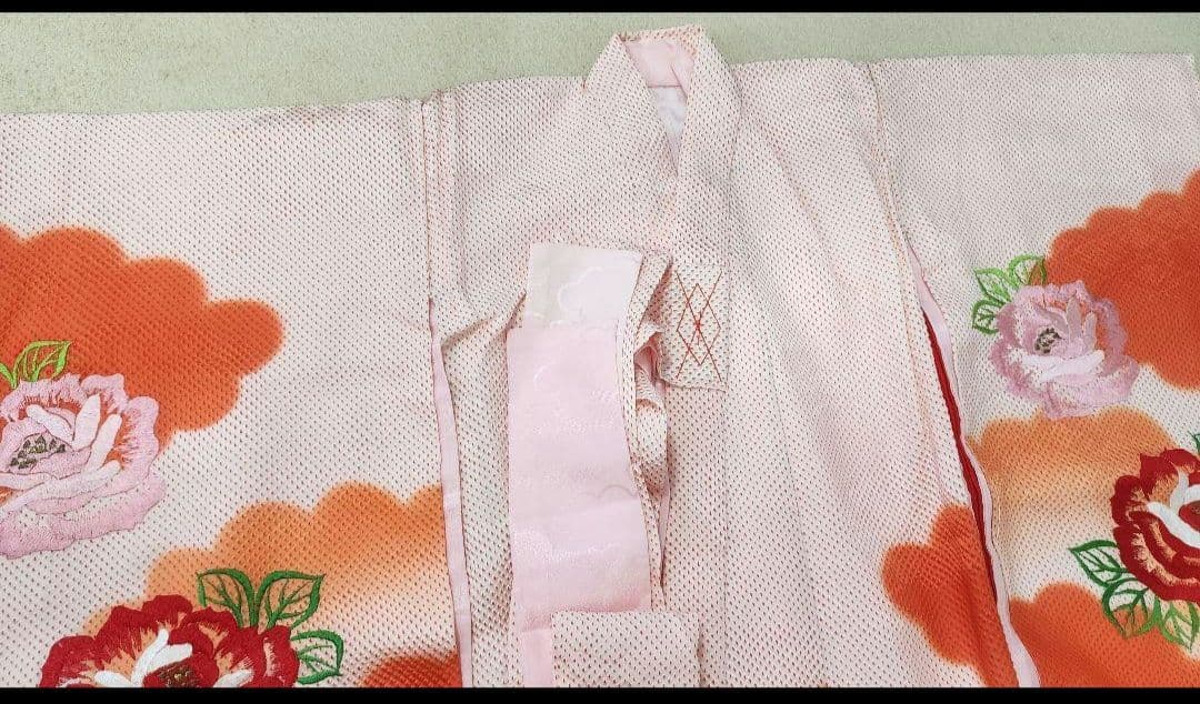 正絹　お宮参り(産着、初着、祝着)　七五三　子供着物 　女の子　襦袢付き　高級